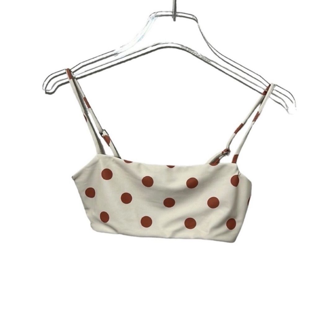 Mikoh X Jenni Kayne Polka Dot Bikini Bottom Ivory Tan 
Size M NWOT